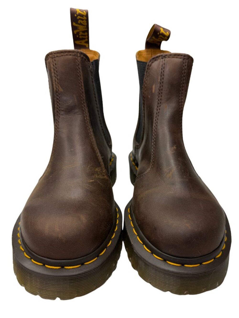 DR. MARTENS NWOB 2976 Bex Crazy Horse Leather Chelsea Boots Brown Size 7M - Picture 1 of 11